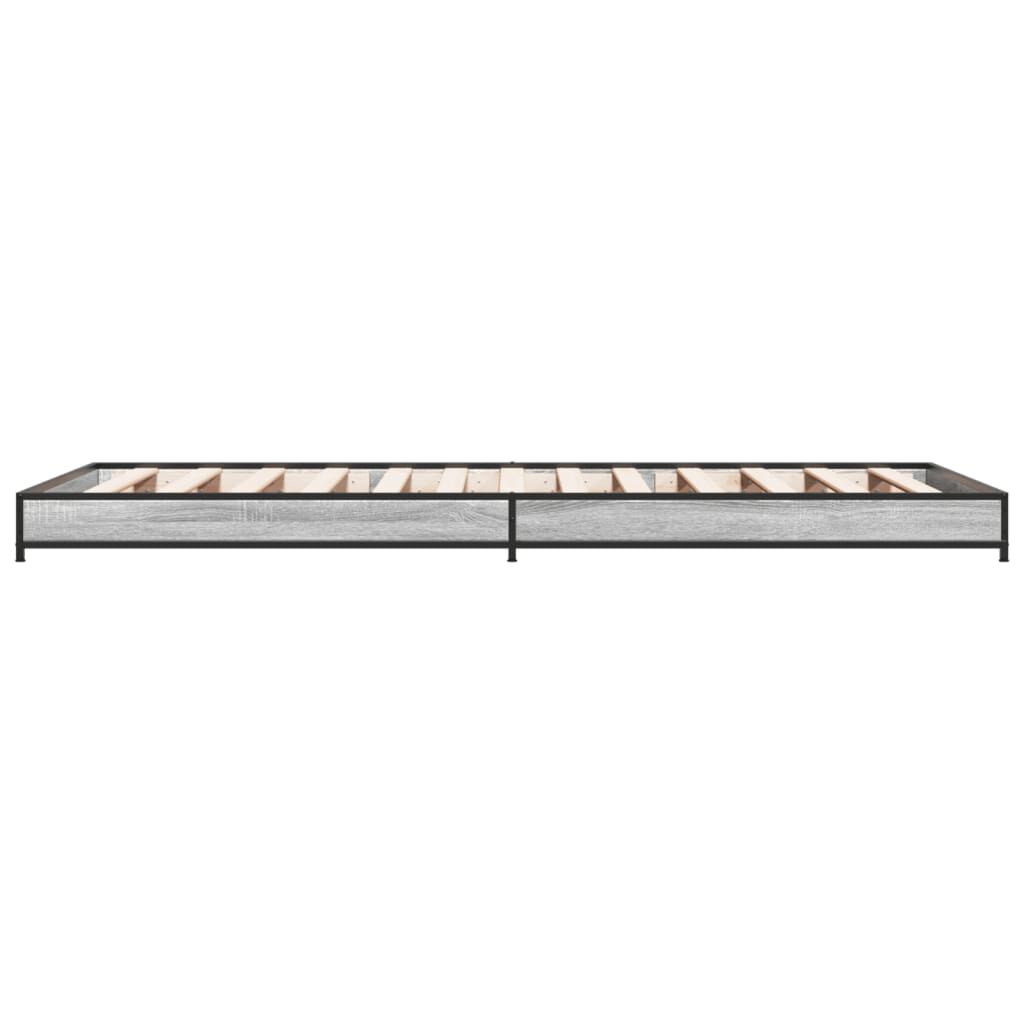 vidaXL Πλαίσιο Κρεβατιού Γκρι Sonoma 100x200 εκ. Επεξ. Ξύλο & Μέταλλο