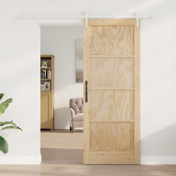 vidaXL Συρόμενη Πόρτα Άλλο ORKDAL Φυσικό και λευκό 83 x 211 εκ.