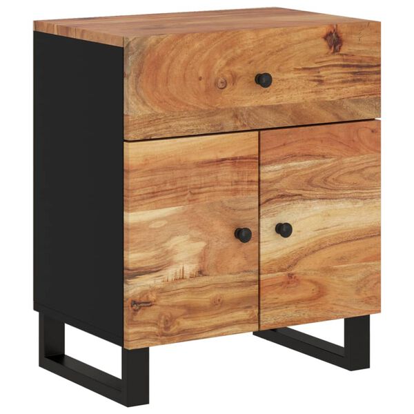 vidaXL Κομοδίνο 50 x 33 x 60 εκ. Μασίφ Ξύλο Ακακίας & Επεξεργ. Ξύλο