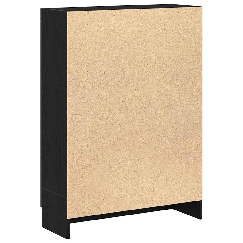 vidaXL Βιβλιοθήκη Μαύρο Δρυς 82,5x30,5x115 εκ. Επεξεργασμένο Ξύλο