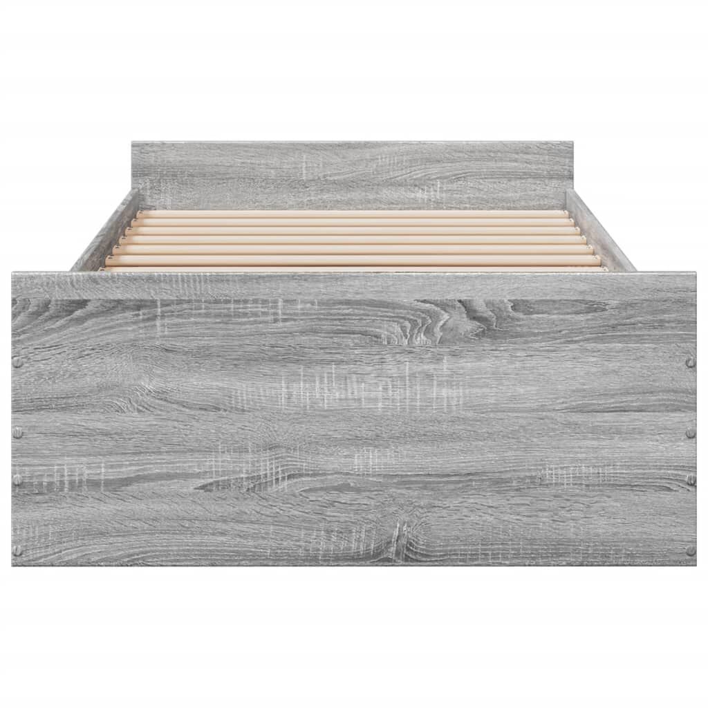vidaXL Πλαίσιο Κρεβατιού με συρτάρια Γκρι sonoma 100x200εκ. Επεξ. Ξύλο