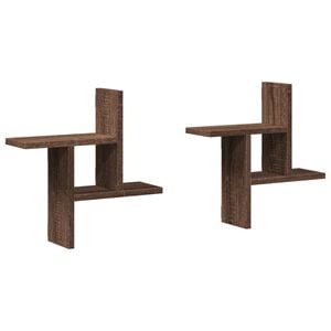 vidaXL Ραφιέρες Τοίχου 2 τεμ. Καφέ Δρυς 38x12x38εκ. Επεξεργασμένο Ξύλο