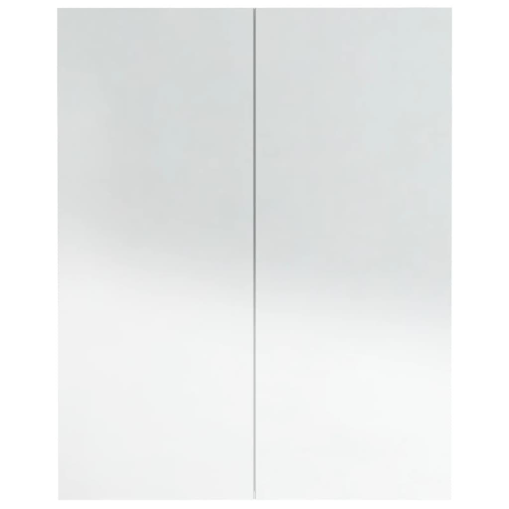 vidaXL Ντουλάπι Μπάνιου με Καθρέφτη 60x15x75 εκ. Λαμπερό Λευκό από MDF