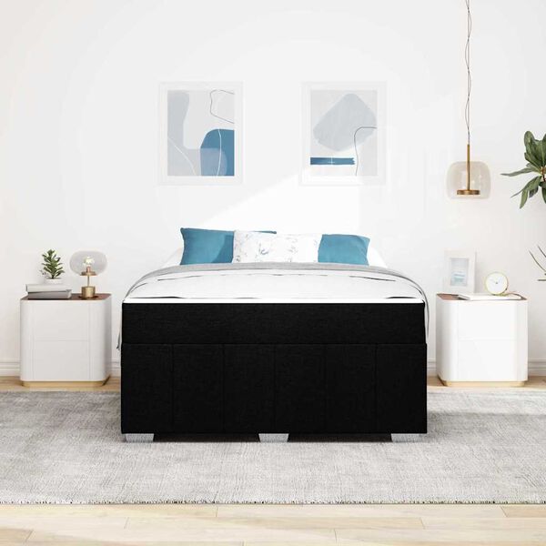 vidaXL Σκελετός Κρεβατιού με στρώμα Μαύρο 140 x 200 cm ύφασμα