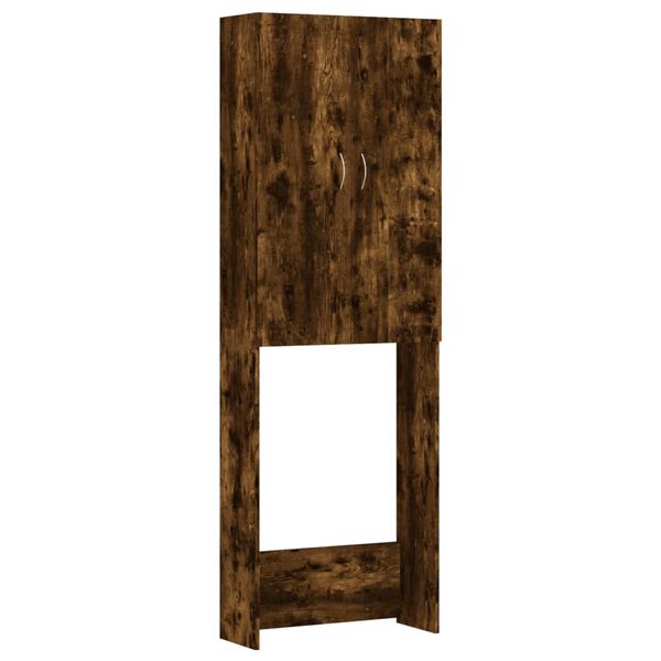 vidaXL Ντουλάπι Πλυντηρίου Καπνιστή Δρυς 64 x 25,5 x 190 εκ.