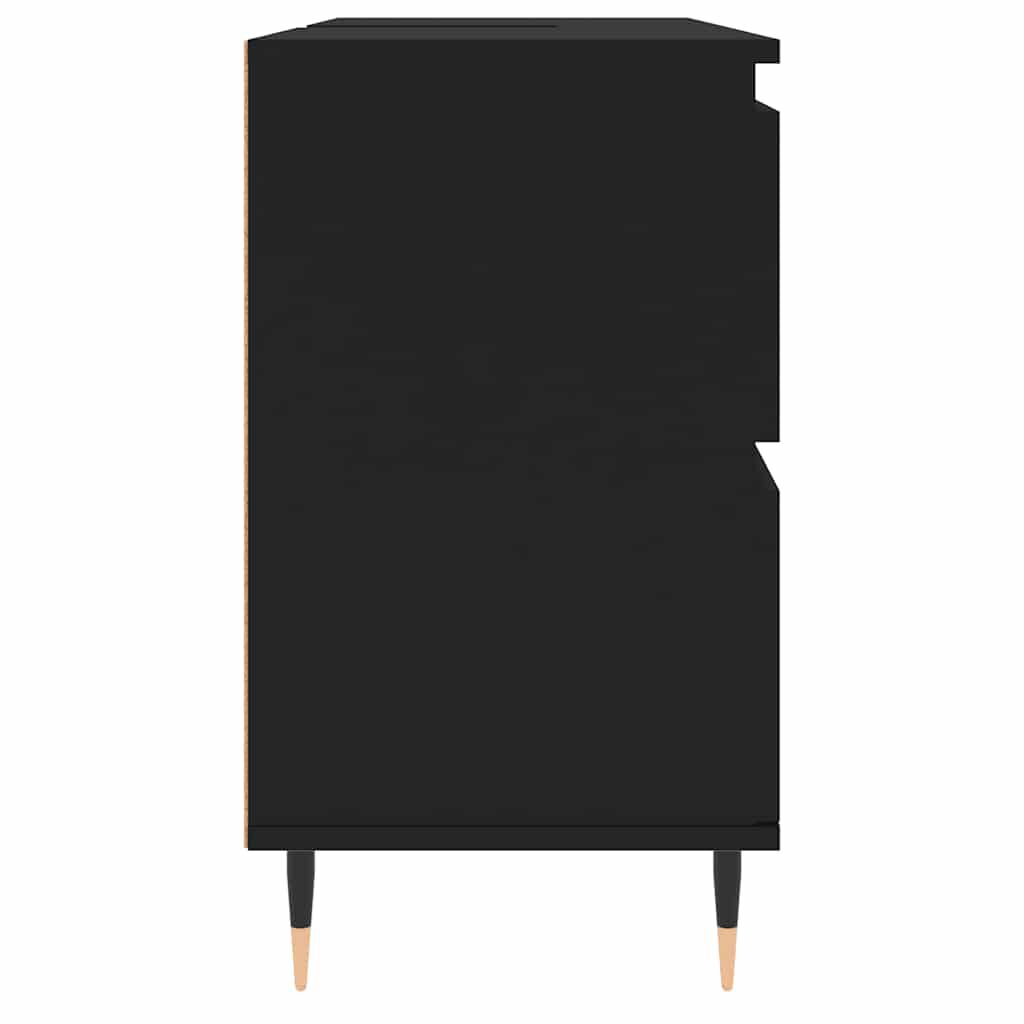 vidaXL Ντουλάπι Μπάνιου Μαύρο 80 x 33 x 60 εκ. από Επεξεργασμένο Ξύλο