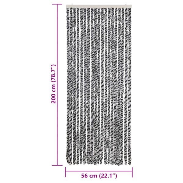 vidaXL Σήτα Εντόμων Γκρι/Μαύρη/Λευκή 56x200 εκ. από Σενίλ