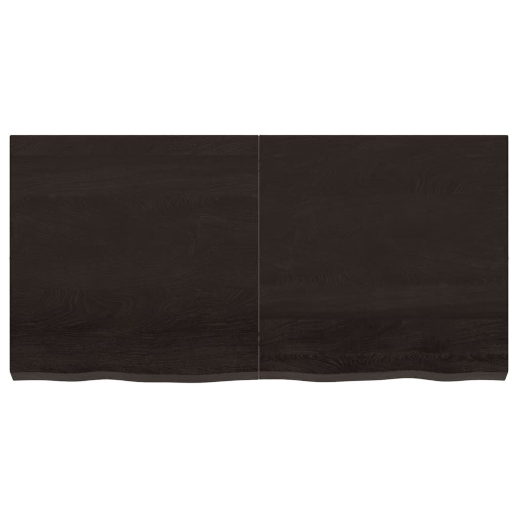 vidaXL Επιφάνεια Τραπεζιού Σκούρο Καφέ 120x60x(2-6)εκ Επεξ. Μασίφ Δρυς