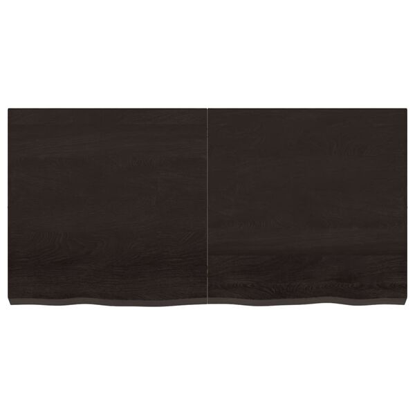 vidaXL Επιφάνεια Τραπεζιού Σκούρο Καφέ 120x60x(2-6)εκ Επεξ. Μασίφ Δρυς
