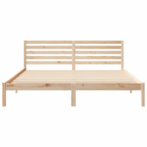vidaXL Σκελετός Κρεβατιού Καφέ 200 x 200 cm Μασίφ ξύλο πεύκου