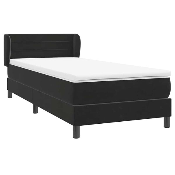 vidaXL Box Spring &Kappa;&rho;&epsilon;&beta;ά&tau;&iota; &mu;&epsilon; &sigma;&tau;&rho;ώ&mu;&alpha; &Mu;&alpha;ύ&rho;&omicron; 100x210 cm &Beta;&epsilon;&lambda;&omicron;ύ&delta;&iota;&nu;&omicron;