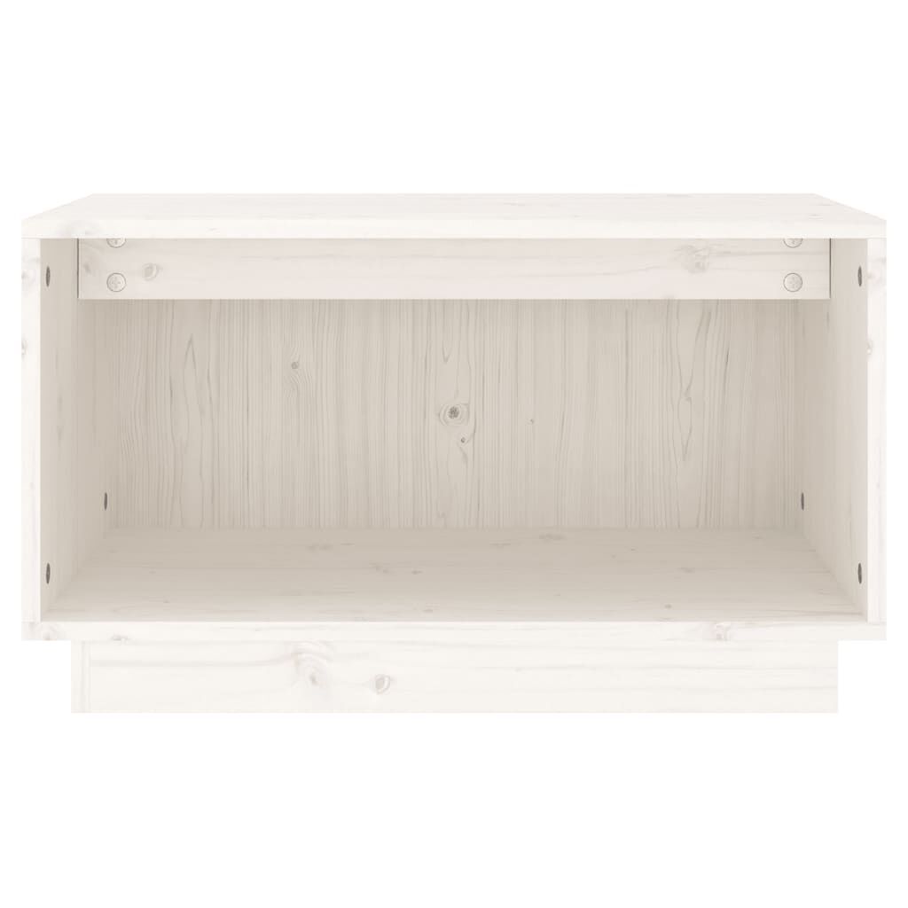 vidaXL Έπιπλο Τηλεόρασης Λευκό 60 x 35 x 35 εκ. από Μασίφ Ξύλο Πεύκου
