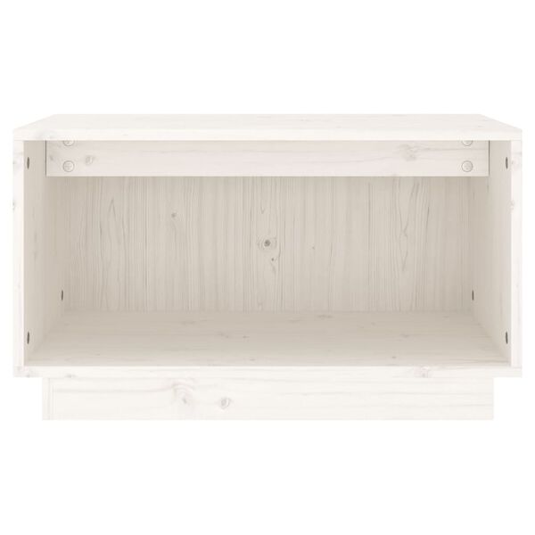 vidaXL Έπιπλο Τηλεόρασης Λευκό 60 x 35 x 35 εκ. από Μασίφ Ξύλο Πεύκου