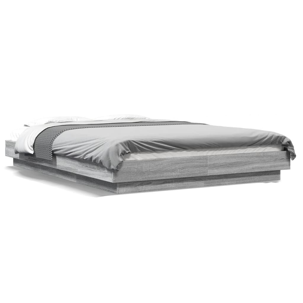 vidaXL Πλαίσιο Κρεβατιού Γκρι Sonoma 140x190 εκ. Επεξεργασμένο Ξύλο