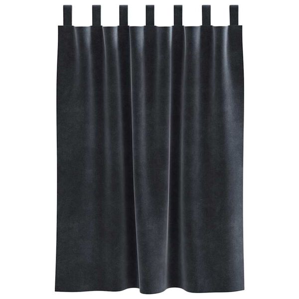 vidaXL Κουρτίνες με κουρτίνες 2 pcs Σκούρο Γκρι 140 x 140 cm Βελούδο