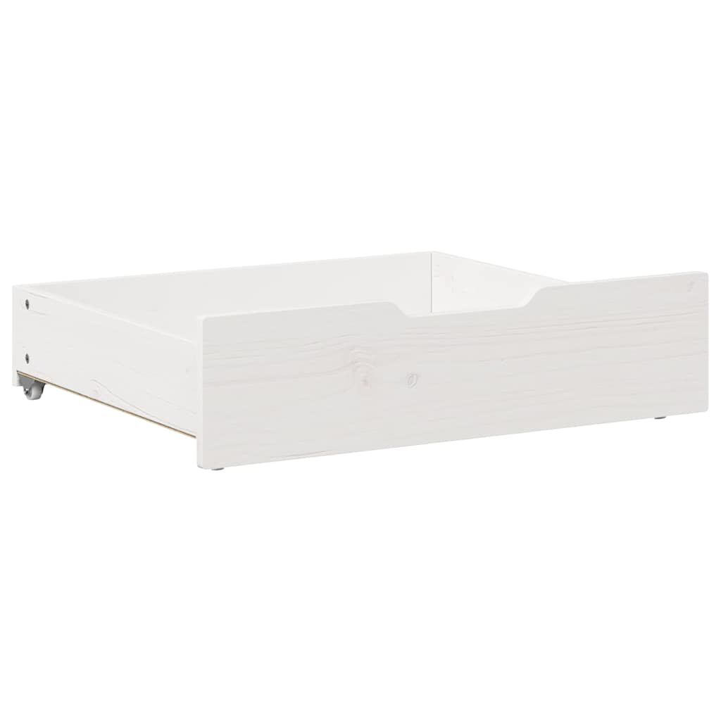 vidaXL Συρτάρια Κρεβατιού 2 τεμ Λευκό 65x55x17 εκ. Μασίφ Ξύλο Πεύκου