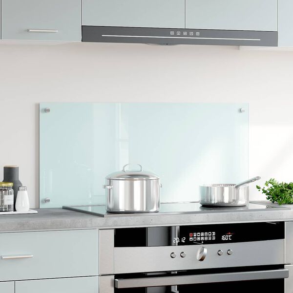 vidaXL Πλάτη Κουζίνας Λευκή 90 x 40 εκ. από Ψημένο Γυαλί