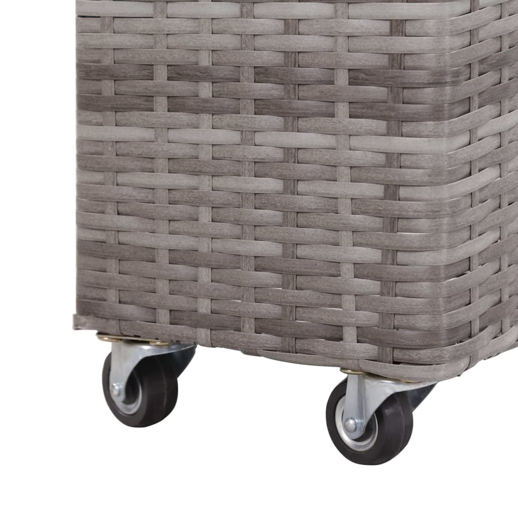 vidaXL Ζαρντινιέρα Υπερυψωμένη 4 Δοχεία Γκρι 80x22x79 εκ. Συνθ. Ρατάν