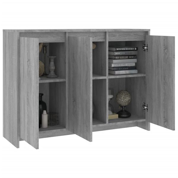 vidaXL Μπουφές Γκρι Sonoma 102x33x75 εκ. από Επεξεργασμένο Ξύλο