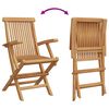 vidaXL Σέτ φαγητού για κήπο 2 pcs Καφέ Μασίφ ξύλο teak