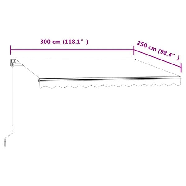 vidaXL Tέντα Συρόμενη Αυτόματη Κρεμ 300 x 250 εκ.