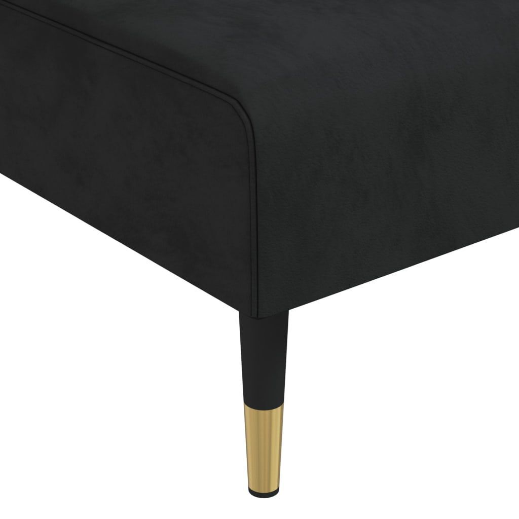 vidaXL Καναπές Κρεβάτι Γωνιακός Μαύρος 271 x 140 x 70 εκ. Βελούδινος