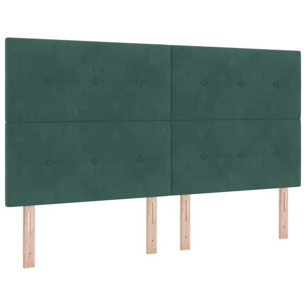 vidaXL Κρεβάτι με ελατήρια Σκούρο πράσινο 180 x 200 cm Βελούδο