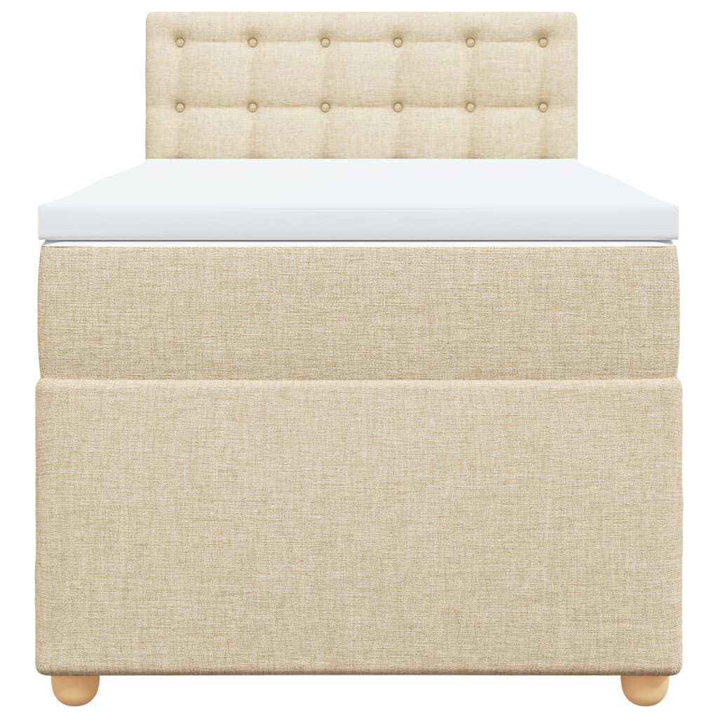 vidaXL Κρεβάτι Boxspring με Στρώμα Κρεμ 80 x 200 εκ. Υφασμάτινο