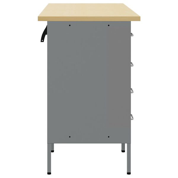 vidaXL Ντουλάπα Εργασίας 3 pcs Μαύρο και Γκρι 150 x 55 x 85 εκ