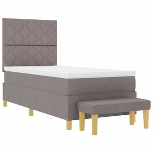 vidaXL Κρεβάτι με ελατήρια με στρώμα Taupe 90 x 190 cm ύφασμα