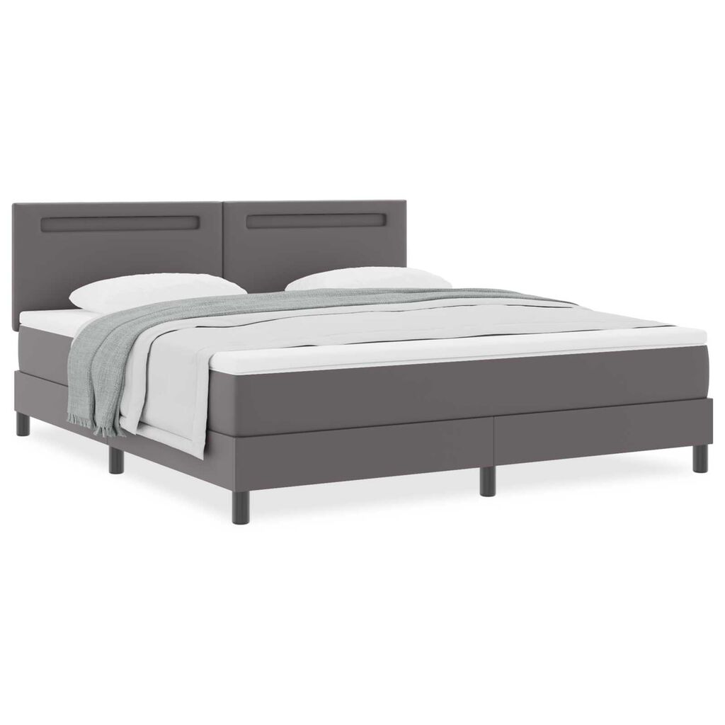 vidaXL Κρεβάτι με Στρώμα με στρώμα Γκρι 180 x 200 cm Τεχνητό δέρμα