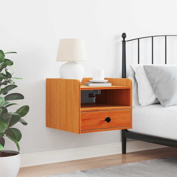 vidaXL Κομοδίνο Καφέ κεριού 38 x 36 x 29.5 εκ Μασίφ ξύλο πεύκου