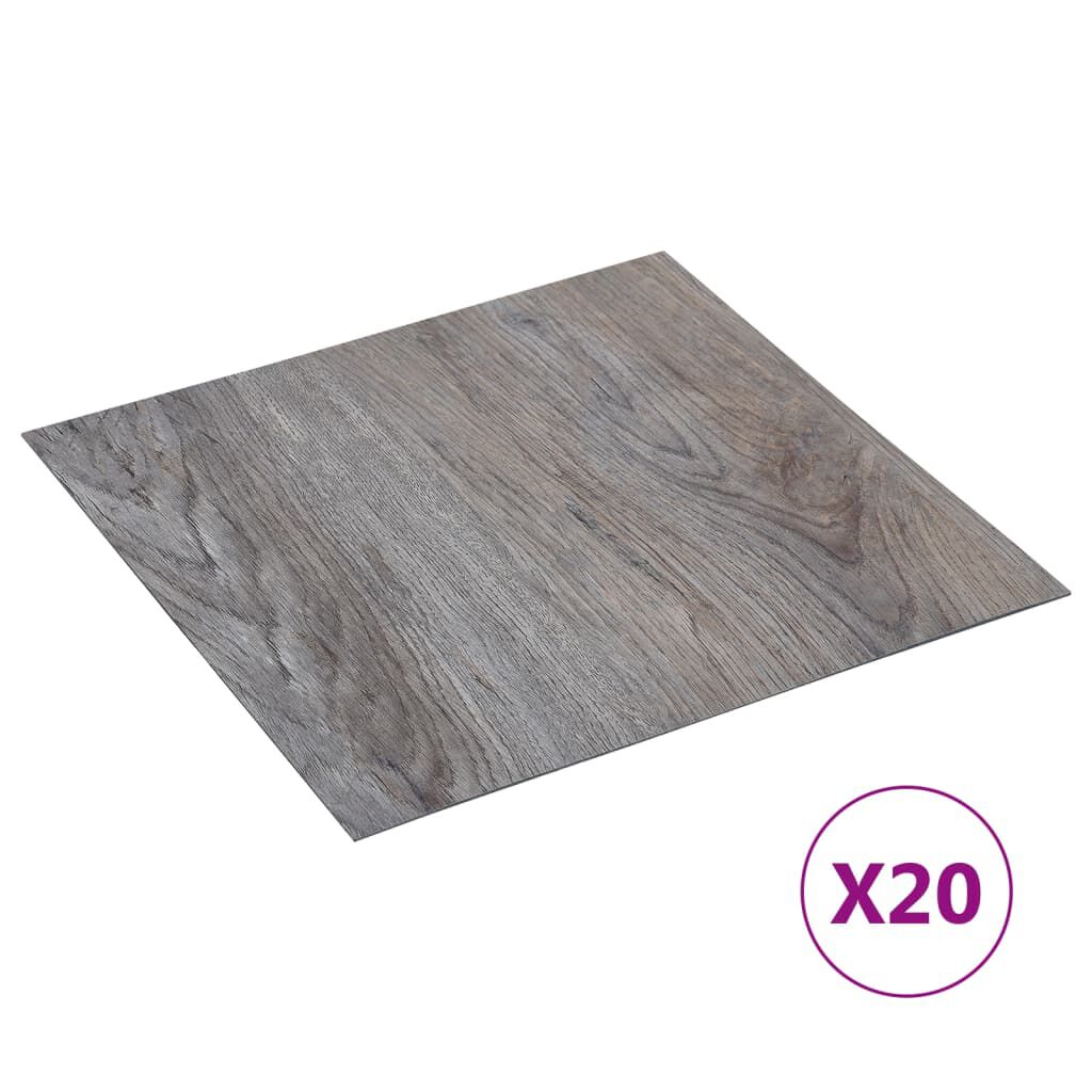 vidaXL Δάπεδο Αυτοκόλλητο Ανοιχτό Καφέ 20 τεμ. 1,86 μ² από PVC