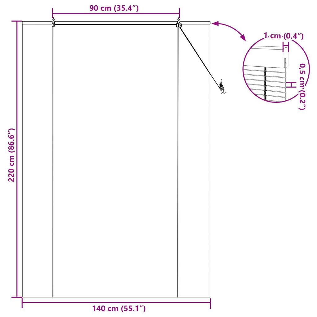 vidaXL Ρολά και Σκίες Παραθύρων Κίτρινο 140 x 220 cm Μπαμπού