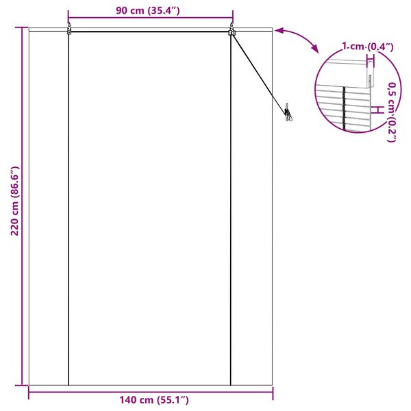 vidaXL Ρολά και Σκίες Παραθύρων Κίτρινο 140 x 220 cm Μπαμπού