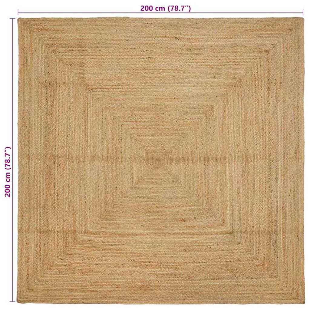 vidaXL Χαλί Μπεζ 200 x 200 cm Γιούτα