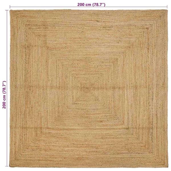 vidaXL Χαλί Μπεζ 200 x 200 cm Γιούτα