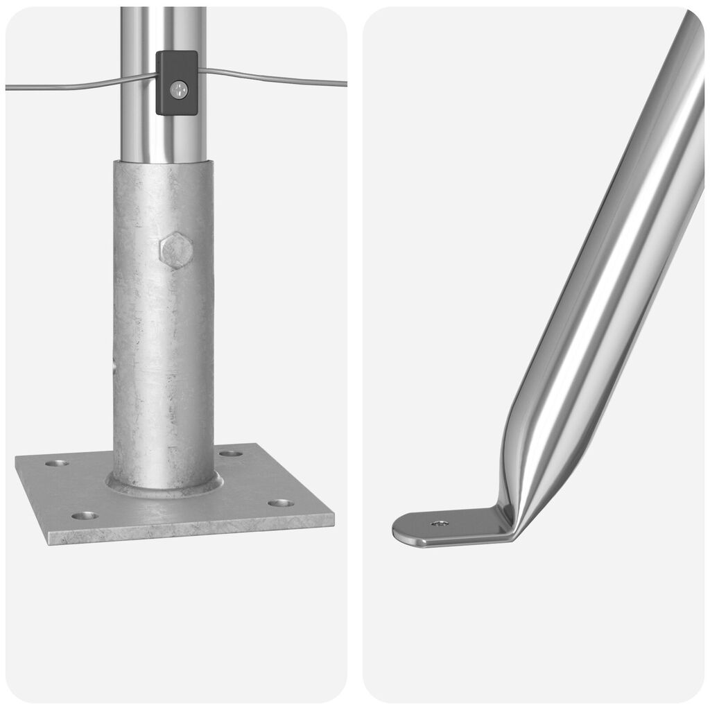 vidaXL Στερεωμένα πόδια φence με βάση 7 τεμ Ø32mm 68,5cm Γαλβανισμένο Ατσάλι