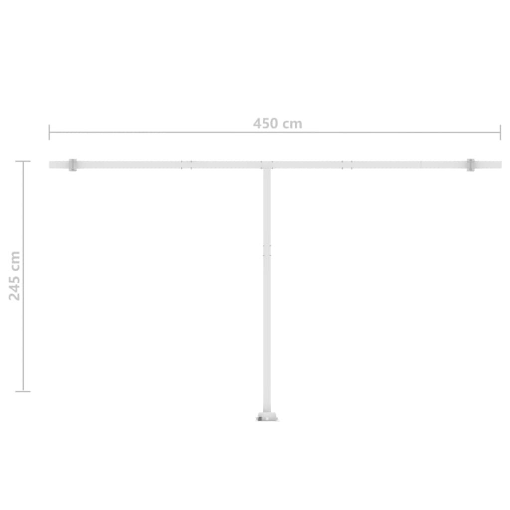 vidaXL Τέντα Αυτόματη με Αισθητήρα Ανέμου & LED Μπλε/Λευκό 500x300 εκ.