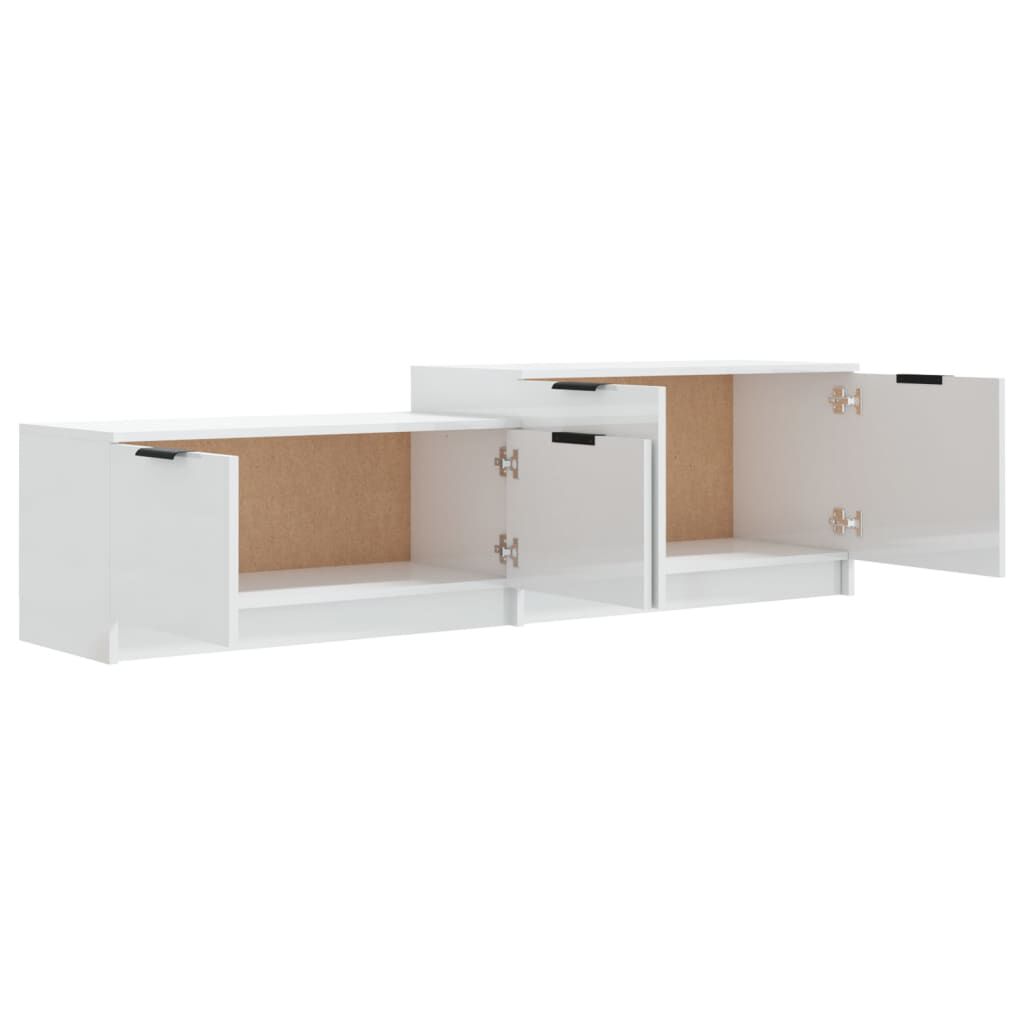 vidaXL Έπιπλο Τηλεόρασης Γυαλιστερό Λευκό 158,5x36x45 εκ. Επεξ. Ξύλο