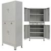 vidaXL Ντουλάπα Γραφείου με 4 Πόρτες Γκρι 90 x 40 x 180 εκ. Ατσάλινη
