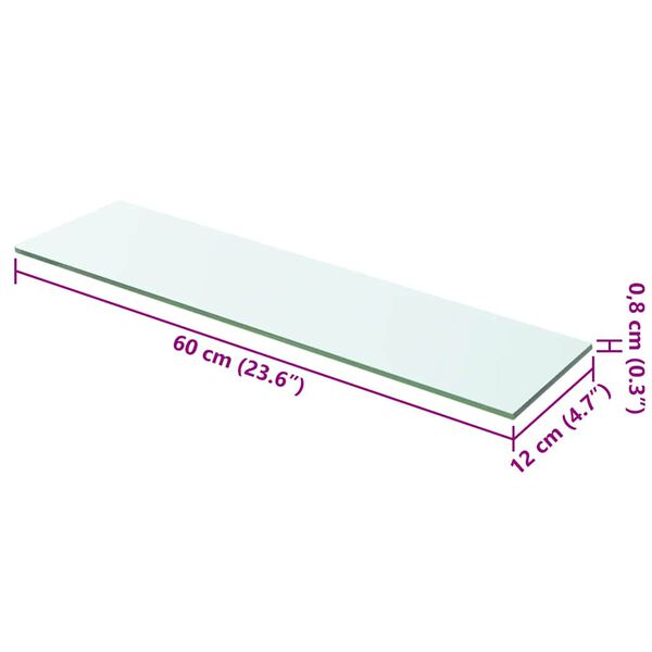 vidaXL Ράφι Πάνελ Διάφανο 60 x 12 εκ. Γυάλινο