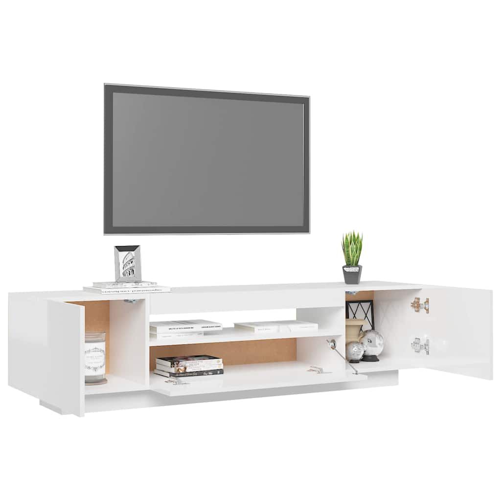 vidaXL Έπιπλο Τηλεόρασης με LED Γυαλιστερό Άσπρο 160x35x40 εκ.