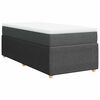 vidaXL Κρεβάτι Boxspring με Στρώμα Σκούρο Γκρι 90x190 εκ. Υφασμάτινο