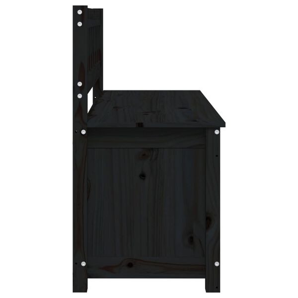 vidaXL Πάγκος Μαύρος 110 x 41 x 76,5 εκ. από Μασίφ Ξύλο Πεύκου