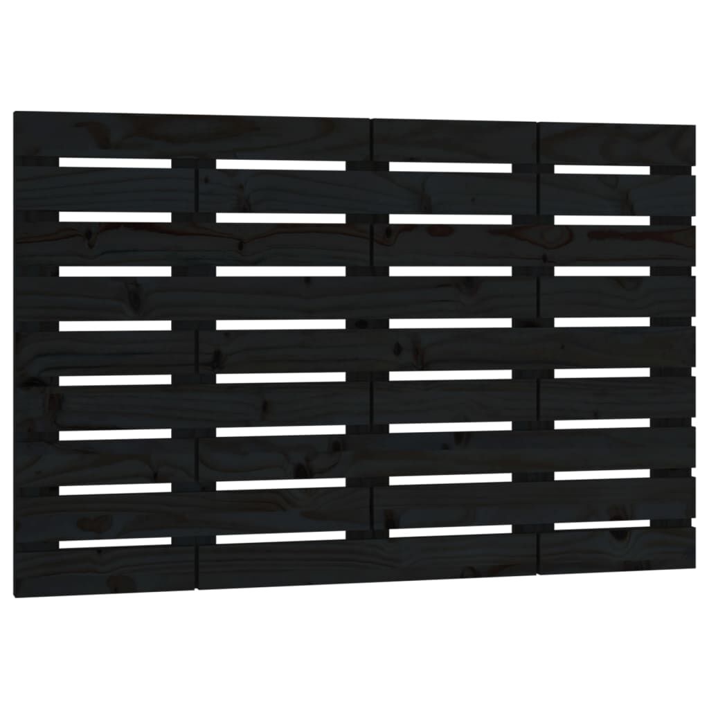 vidaXL Κεφαλάρι Τοίχου Μαύρο 81x3x63 εκ. από Μασίφ Ξύλο Πεύκου