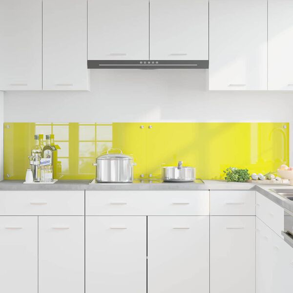 vidaXL Πίσω Πάνελ Κουζίνας 2 pcs Κίτρινο 100 x 40 cm σκληρυμένο γυαλί