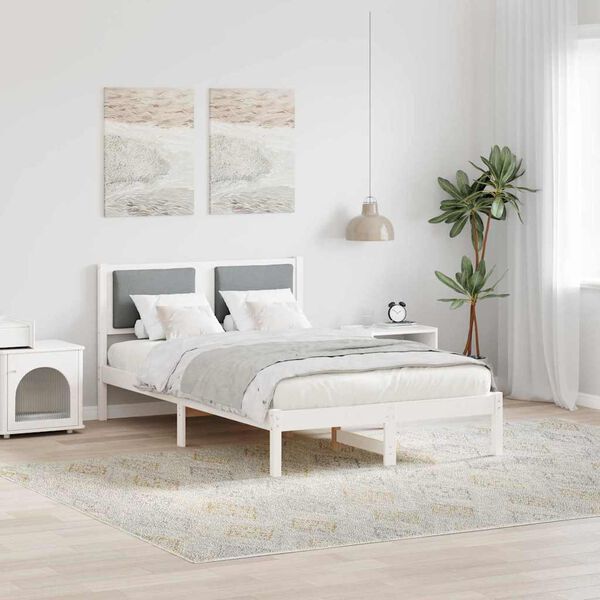 vidaXL Σκελετός Κρεβατιού με κεφαλάρι Ανοιχτό γκρι 120 x 200 cm