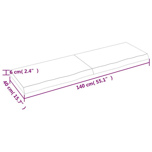 vidaXL Ράφι Τοίχου Σκούρο Καφέ 140x40x(2-6) εκ. Επεξ. Μασίφ Ξύλο Δρυός