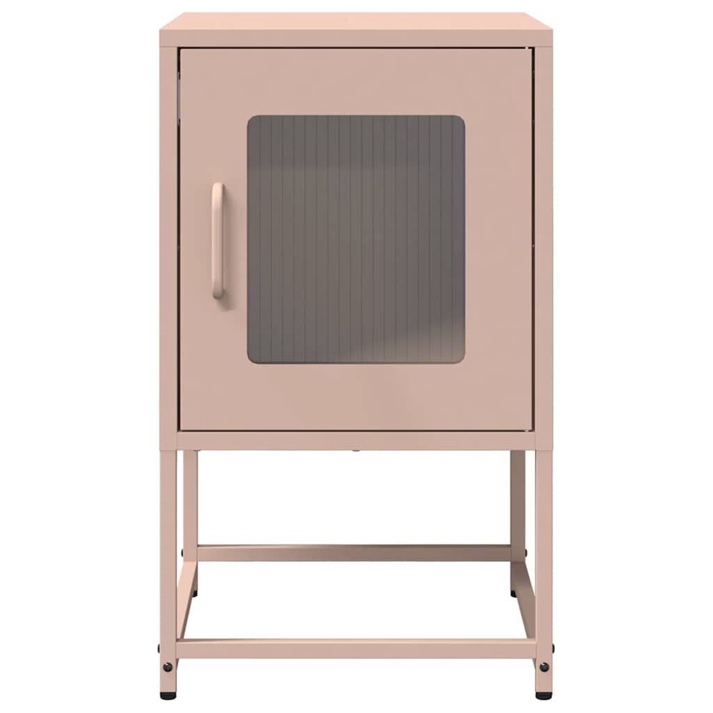 vidaXL Κομοδίνο ροζ 36x39x60,5 cm από χάλυβα ψυχρής έλασης